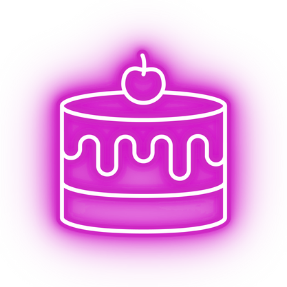 Neon pink cake icon