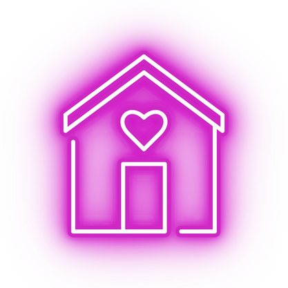 Neon pink house icon