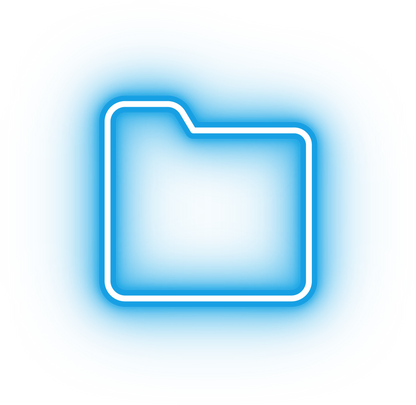 Neon blue folder icon
