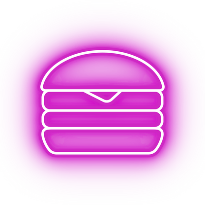 Neon pink burger icon